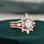 1.0 CT Oval Cut Cluster Moissanite Bridal Ring Set - crownmoissanite