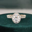 2.0 CT Oval Cut Halo Moissanite Bridal Ring Set - crownmoissanite