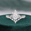 1.50 CT Pear Shaped Moissanite Cluster Bridal Ring Set - crownmoissanite