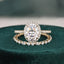 2.0 CT Oval Cut Halo Moissanite Bridal Ring Set - crownmoissanite