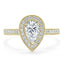 1.52 CT Pear Shaped Moissanite Halo Engagement Ring - crownmoissanite