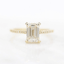 1.55 CT Emerald Shaped Moissanite Hidden Halo Engagement Ring - crownmoissanite