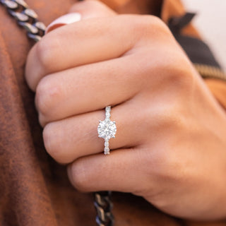 1.80 CT Round Cut Solitaire Moissanite Engagement Ring - crownmoissanite