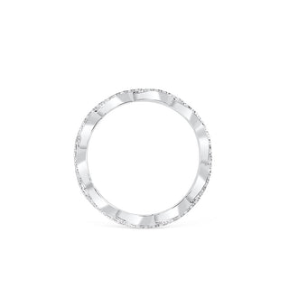 0.34 TCW Round Twisted Style Moissanite Wedding Band - crownmoissanite