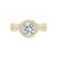 1.50 CT Oval Cut Halo Twisted Pave Moissanite Engagement Ring - crownmoissanite