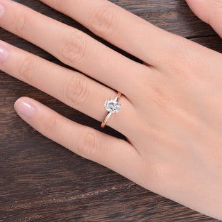 0.75 CT Oval Shaped Moissanite Solitaire Engagement Ring - crownmoissanite