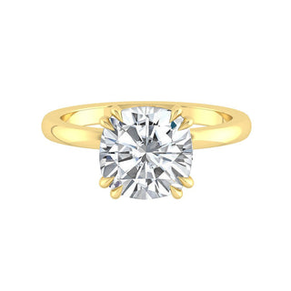 2.0 CT Cushion Cut Solitaire Moissanite Engagement Ring - crownmoissanite