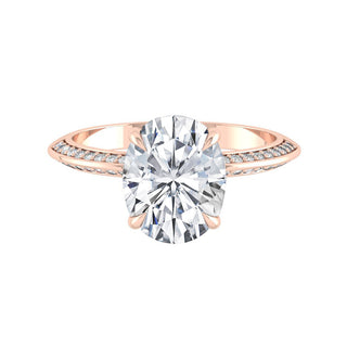 5.18 CT Oval Cut Hidden Halo Moissanite Engagement Ring - crownmoissanite