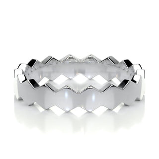 Hexagon Form Polished Finish Classic Men's Band - crownmoissanite