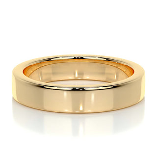 Polished Finish Yellow Gold Classic Men's Band - crownmoissanite