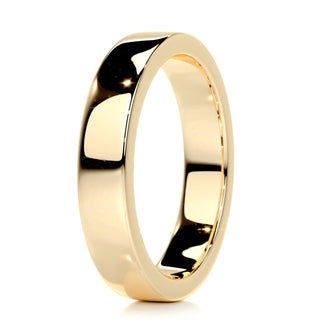 Polished Finish Yellow Gold Classic Men's Band - crownmoissanite