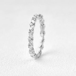 0.4 CT Round And Marquise Alternative Moissanite Wedding Band - crownmoissanite