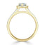 0.75 CT Pear Cut Halo Split Shank Setting Moissanite Engagement Ring - crownmoissanite