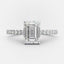 1.60 CT Emerald Shaped Moissanite Hidden Halo Engagement Ring - crownmoissanite