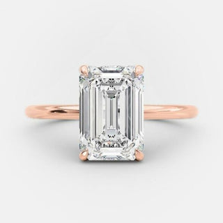 1.6 CT Emerald Cut Solitaire Style Moissanite Engagement Ring - crownmoissanite