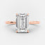 2.0 CT Emerald Shaped Moissanite Hidden Halo Engagement Ring - crownmoissanite