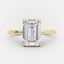 2.0 CT Emerald Shaped Moissanite Hidden Halo Engagement Ring - crownmoissanite