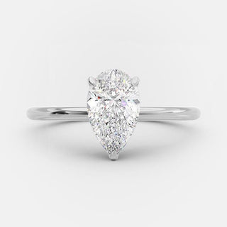 2.5 CT Pear Cut Solitaire Style Moissanite Engagement Ring - crownmoissanite