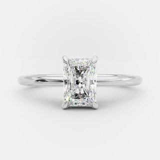 1.04 CT Radiant Cut Solitaire Style Moissanite Engagement Ring - crownmoissanite