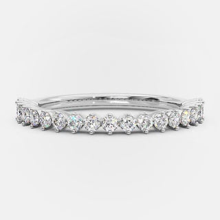 0.20 CT Round Shaped Moissanite Half Eternity Wedding Band - crownmoissanite