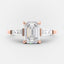 2.23 CT Emerald Cut Three Stone Moissanite Engagement Ring - crownmoissanite