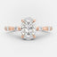 2.10 CT Oval Cut Solitaire & Dainty Pave Moissanite Engagement Ring - crownmoissanite