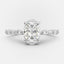 2.10 CT Oval Cut Solitaire & Dainty Pave Moissanite Engagement Ring - crownmoissanite