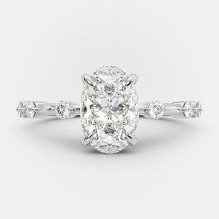 2.10 CT Oval Shaped Moissanite Solitaire Engagement Ring - crownmoissanite