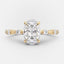 2.10 CT Oval Cut Solitaire & Dainty Pave Moissanite Engagement Ring - crownmoissanite