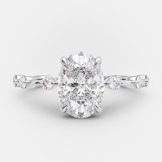 2.1 CT Oval Shaped Moissanite Solitaire Engagement Ring - crownmoissanite