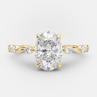 2.1 CT Oval Shaped Moissanite Solitaire Engagement Ring - crownmoissanite