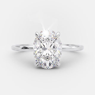 2.1 CT Oval Shaped Moissanite Hidden Halo Engagement Ring - crownmoissanite