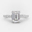 1.55 CT Emerald Shaped Moissanite Hidden Halo Engagement Ring - crownmoissanite