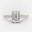 1.55 CT Emerald Solitaire & Pave Setting Moissanite Engagement Ring - crownmoissanite
