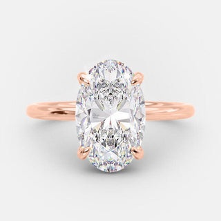 4.0 CT Oval Cut Solitaire Style Moissanite Engagement Ring - crownmoissanite