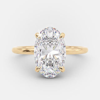 4.0 CT Oval Cut Solitaire Style Moissanite Engagement Ring - crownmoissanite