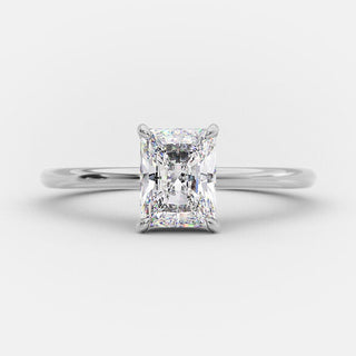 1.04 CT Radiant Hidden Halo Solitaire Moissanite Engagement Ring - crownmoissanite