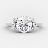 1.0 - 3.0 CT Round Cluster Style Moissanite Engagement Ring - crownmoissanite