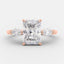 2.54 CT Radiant Three Stone Moissanite Engagement Ring - crownmoissanite