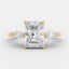 2.54 CT Radiant Three Stone Moissanite Engagement Ring - crownmoissanite