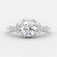 1.0 CT Round Shaped Moissanite Cluster Engagement Ring - crownmoissanite