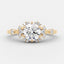 1.0 CT Round Shaped Moissanite Cluster Engagement Ring - crownmoissanite
