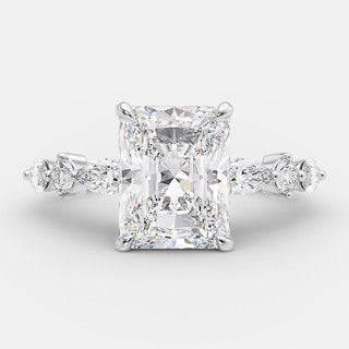 2.43 CT Radiant Pave Setting Moissanite Engagement Ring - crownmoissanite