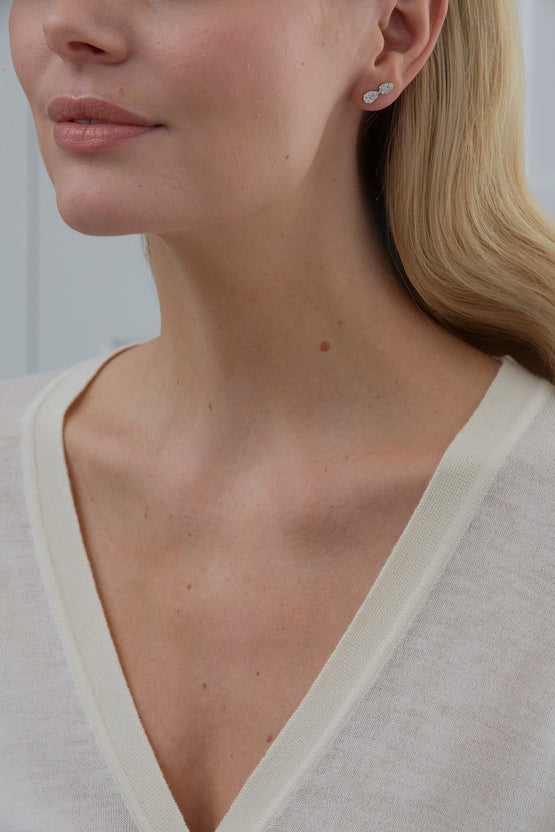 0.72 TCW Round Moissanite Diamond Cluster Earrings - crownmoissanite