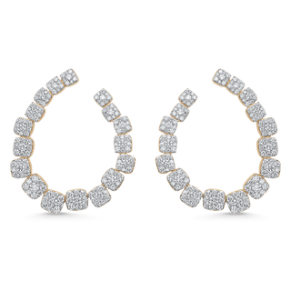 3.81 TCW Round Moissanite Diamond Hoop Earrings - crownmoissanite