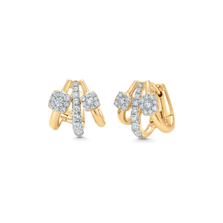 0.75 TCW Round Moissanite Diamond Ear Cuff Earrings - crownmoissanite