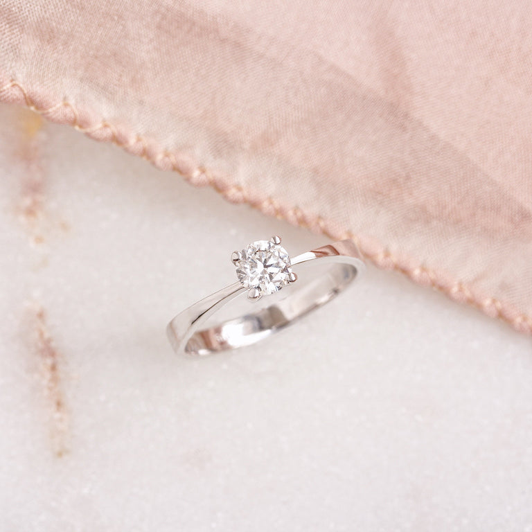 0.50  CT Round Moissanite Solitaire Engagement Ring