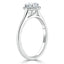 0.75 Carats Round Shape Halo Moissanite Diamond Engagement Ring - crownmoissanite