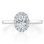 0.75 CT Oval Shaped Moissanite Halo Engagement Ring - crownmoissanite