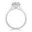 1.0 CT Princess Cut Halo Moissanite Engagement Ring - crownmoissanite